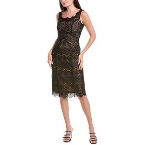 Rene Ruiz Womens  Lace Paneled Cocktail Dress